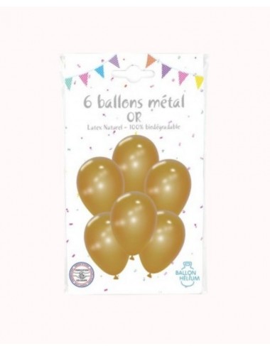 6 Luftballons Metall gold