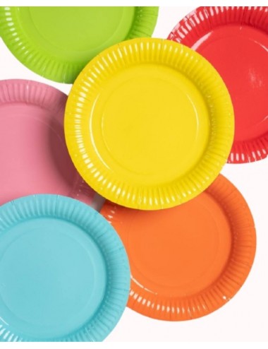 8 assiettes en couleurs mates