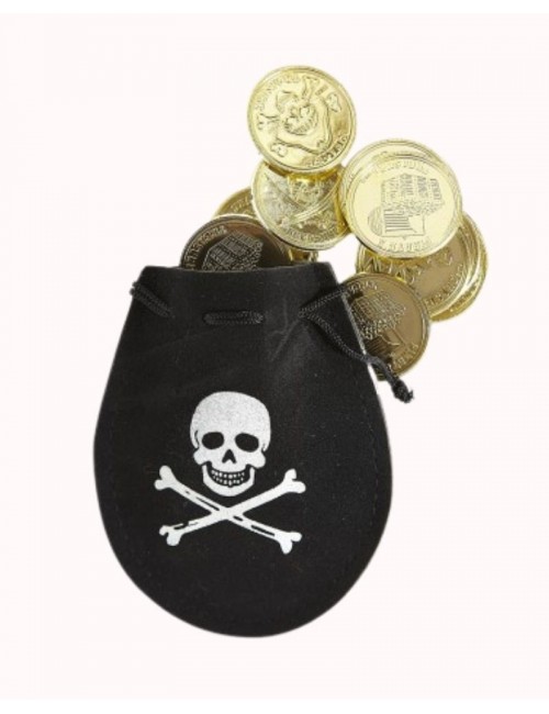 Piratengeldbörse mit Münzen