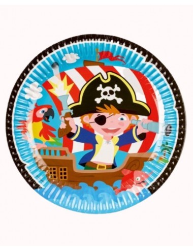 8 Pirate plates 23 cm