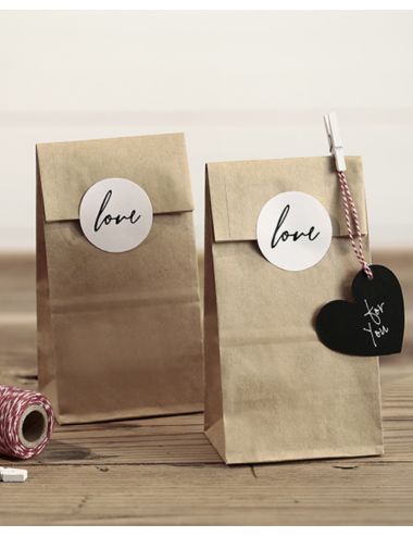 6 Party Bags & Stickers "love"