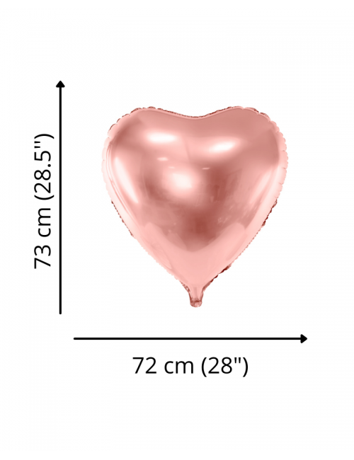 Balloon Heart 73 cm pink gold