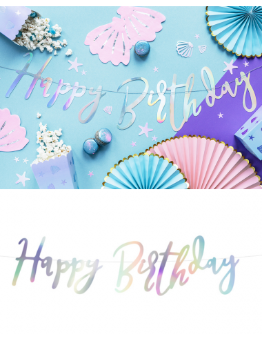 Guirland "Happy Birthday" iridescent