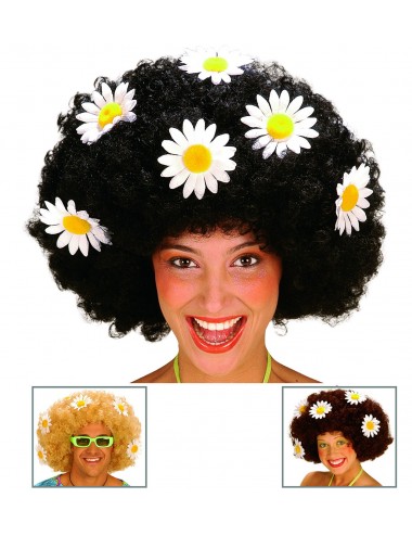 Flower afro wig