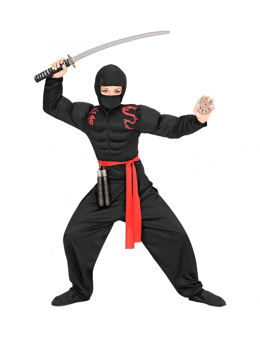 Cagoule noire de ninja pour enfant