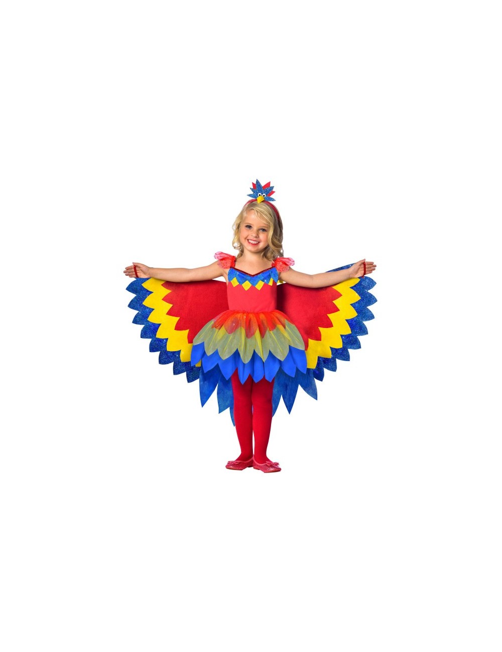 Rouge Perroquet Déguisement Pirate animal oiseau adultes Fun Fantaisie Costume Outfit 