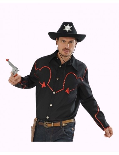 Schwarzes Cowboy Hemd
