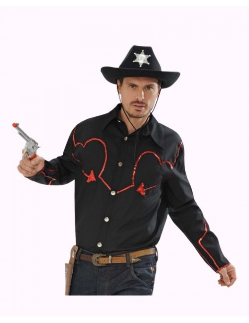 Schwarzes Cowboy Hemd
