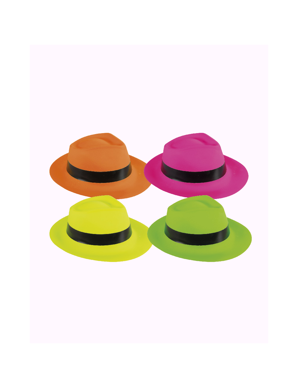 Borsalino hat fluo orange yellow green or fucshia