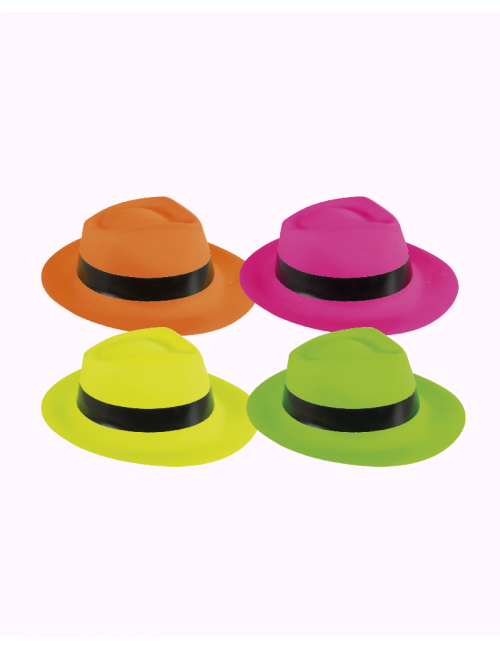 Borsalino hat fluo orange yellow green or fucshia