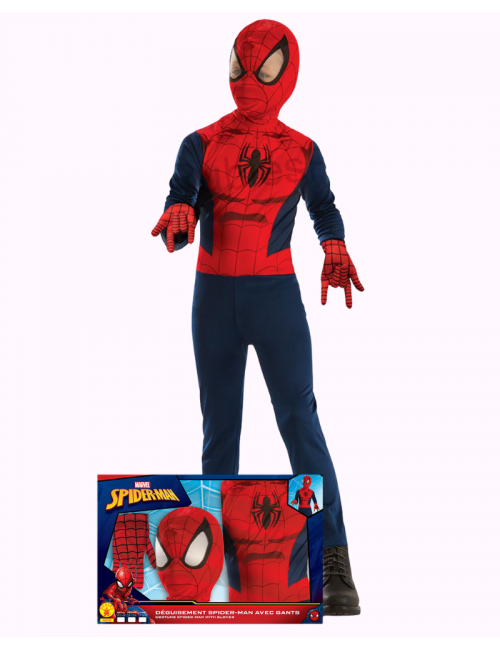 Spider-Man Hose mit Kapuze und Handschuhen