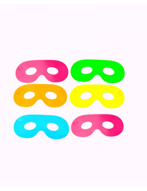 Packung mit 6 Neon Augenmasken