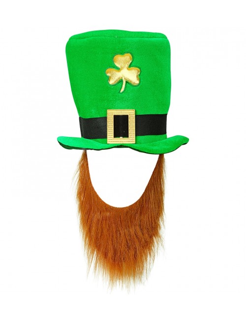  Chapeau Lutin Saint Patrick avec barbe