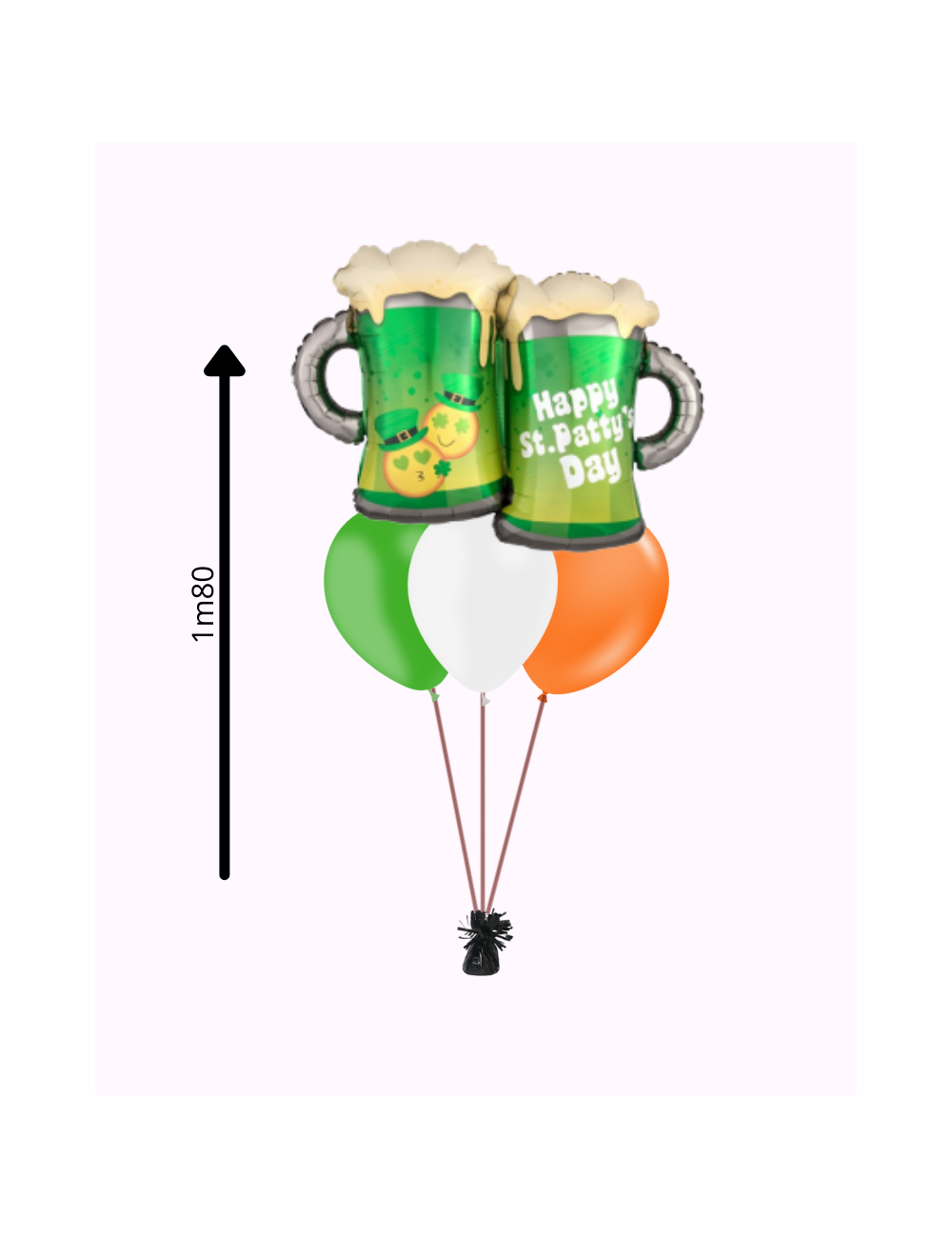 St Patrick Balloon Bouquet with beer-shaped balls