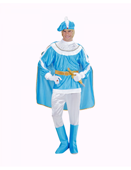 Before Men's Costume Prince Blue Medieval