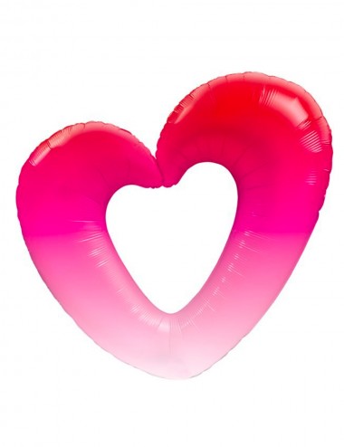 Roter Ombre-Herz-Folienballon