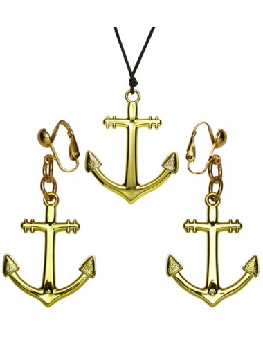 Anchor necklace and earrings
