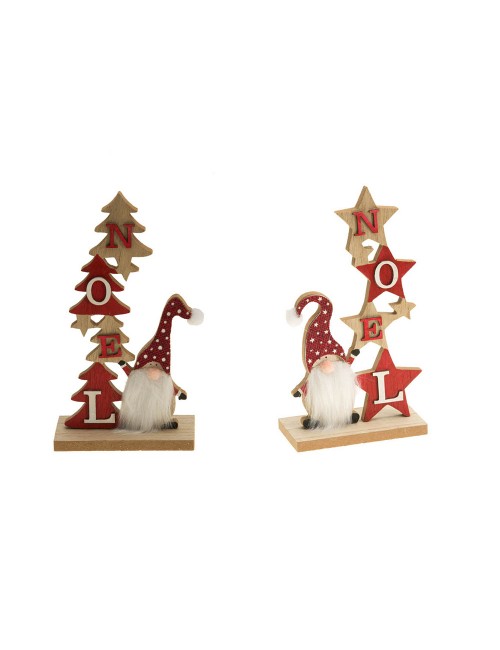 Décorations en bois Noël avec Gnomes 19cm