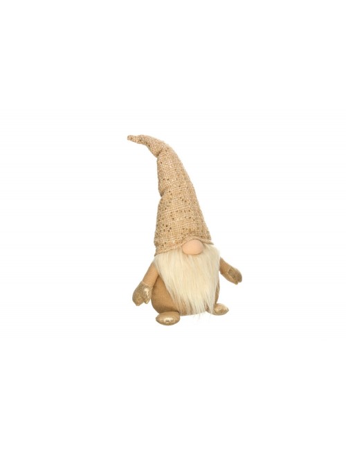 Figurine Gnome debout avec chapeau à sequin or 37cm