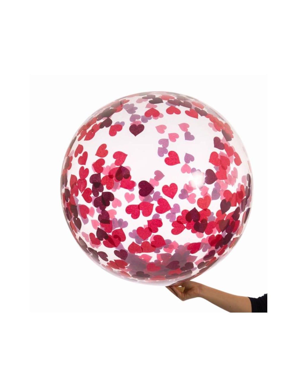 Bubble 28 cm avec confettis coeurs
