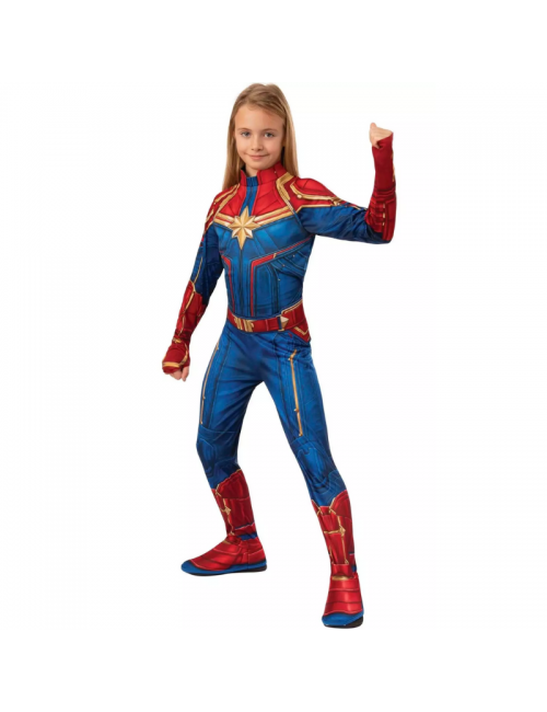 Déguisement enfant de super héro pour fille Captain Marvel
