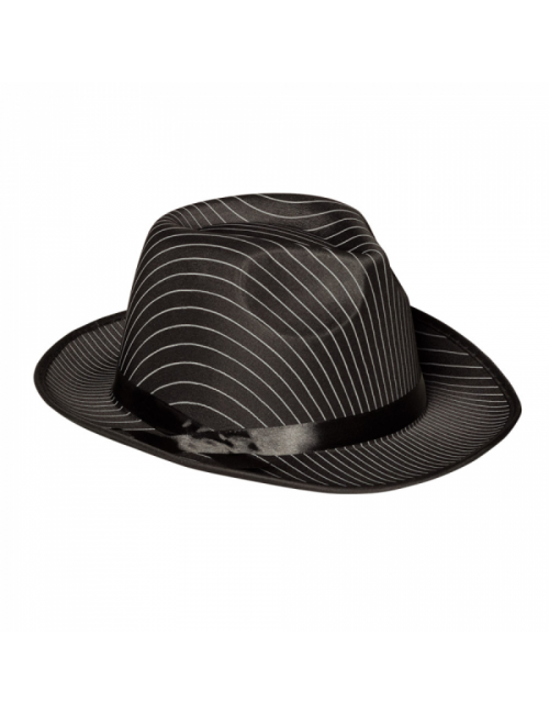 Chapeau Borsalino noir rayé blanc
