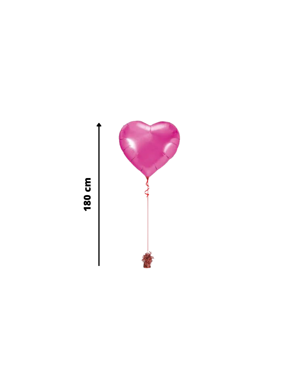 Ballon coeur gonflé aluminium rose