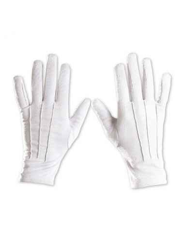 Short white gloves XL