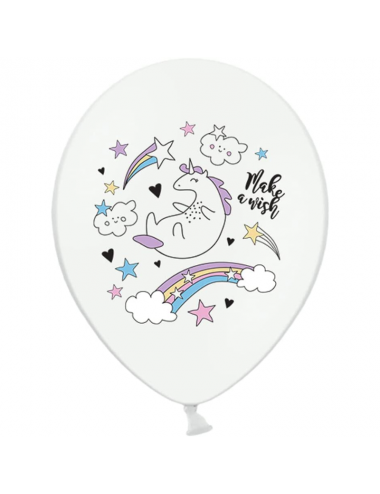 6 Unicorn Latex Balloons