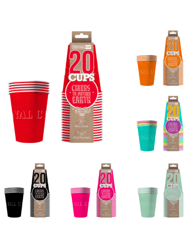 20 Paper cups in matt colours