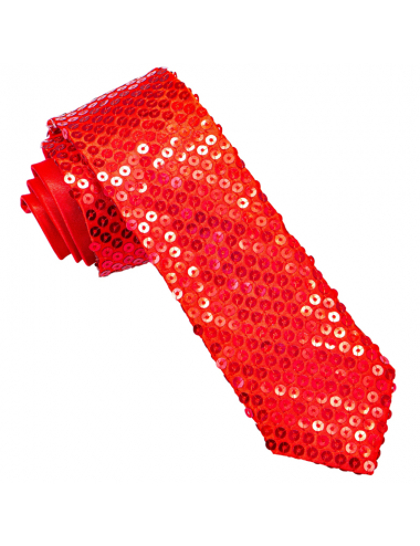 Cravattes paillettes - Rouge
