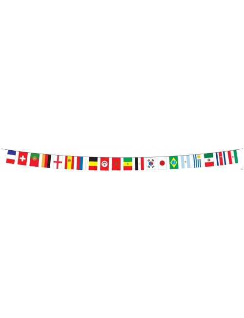 Guirlande tissu drapeaux multi pays