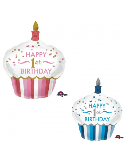Ballon Cupcake "Happy 1st Birthday"