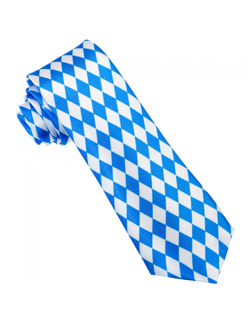 Cravate Bavaroise bleu et blanc - Oktoberfest