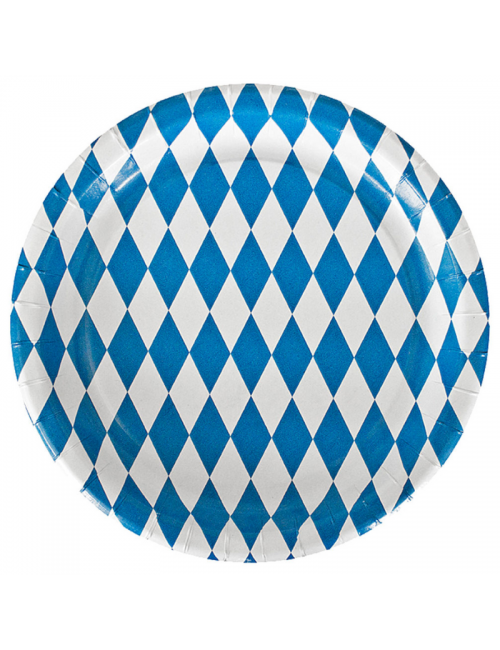 Assiettes bavaroises bleu et blanc - Oktoberfest