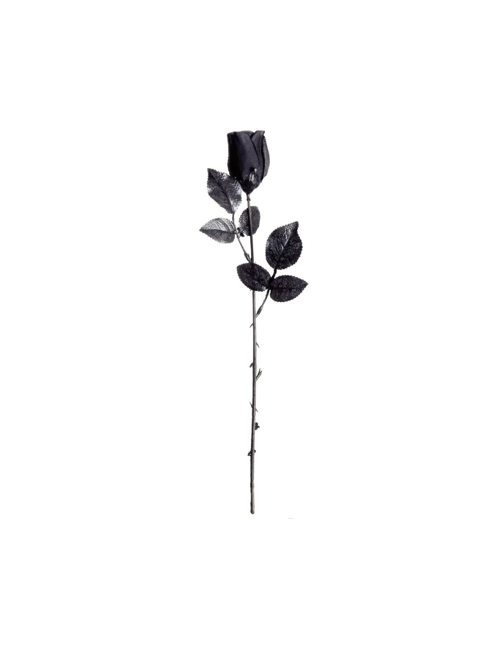 Rose noire artificielle en plastique et tissu - 44 cm