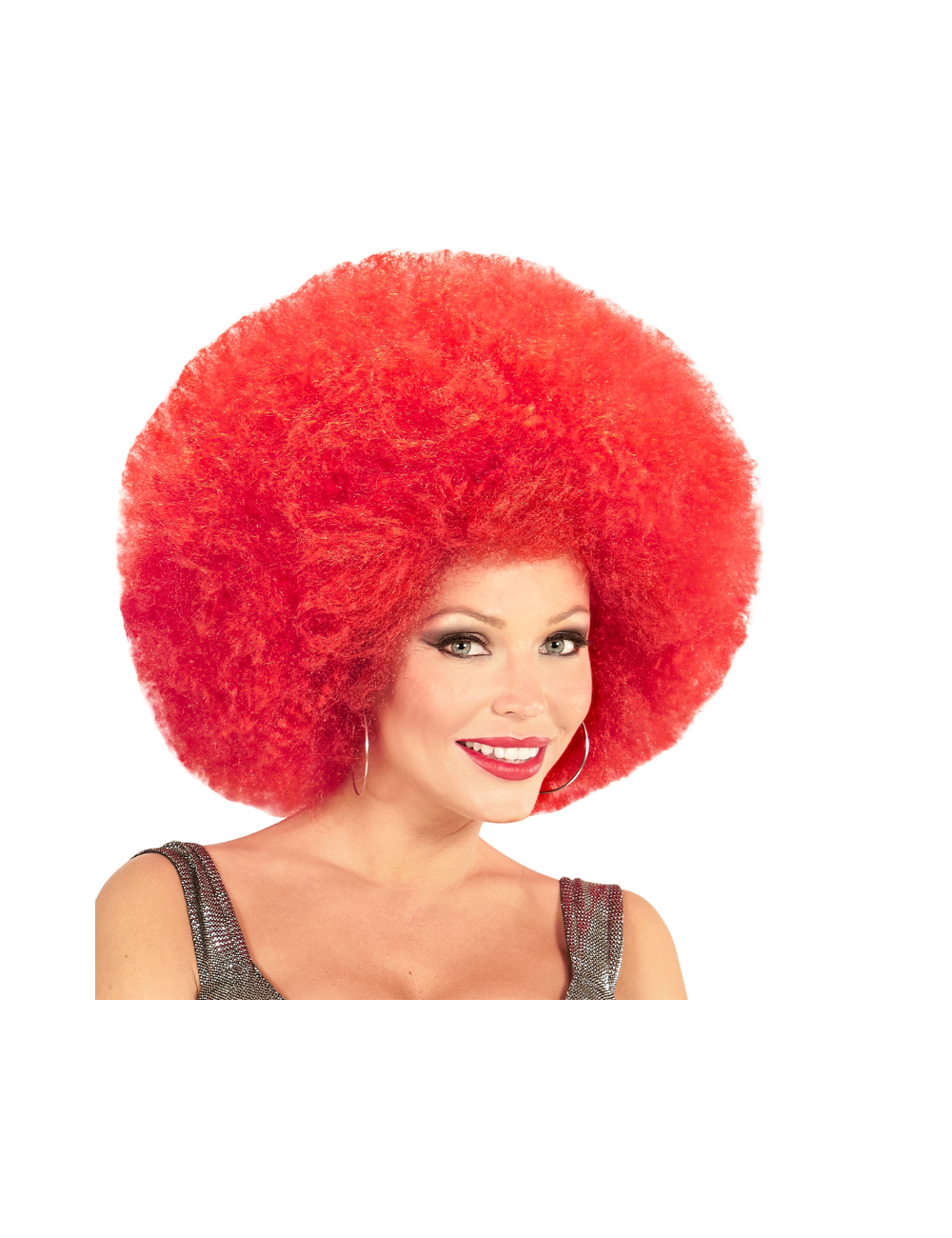 Perruque Afro Extra volume rouge Néon