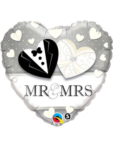 Mr & Mrs" heart balloon