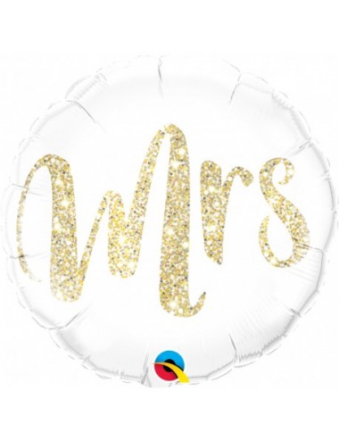 "Mrs" round mylar balloon