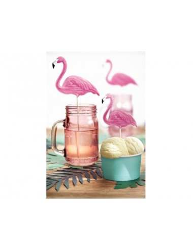 Piques décoratifs "Aloha - Flamingo"