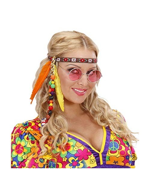 Hippie-Stirnband mit Federn und Perlen