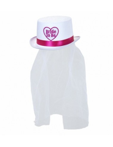 "Bride to Be" top hat white