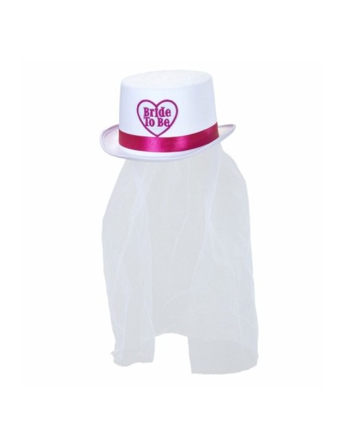 "Bride to Be" top hat white