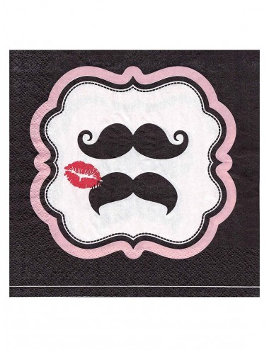 20 Serviettes Moustache