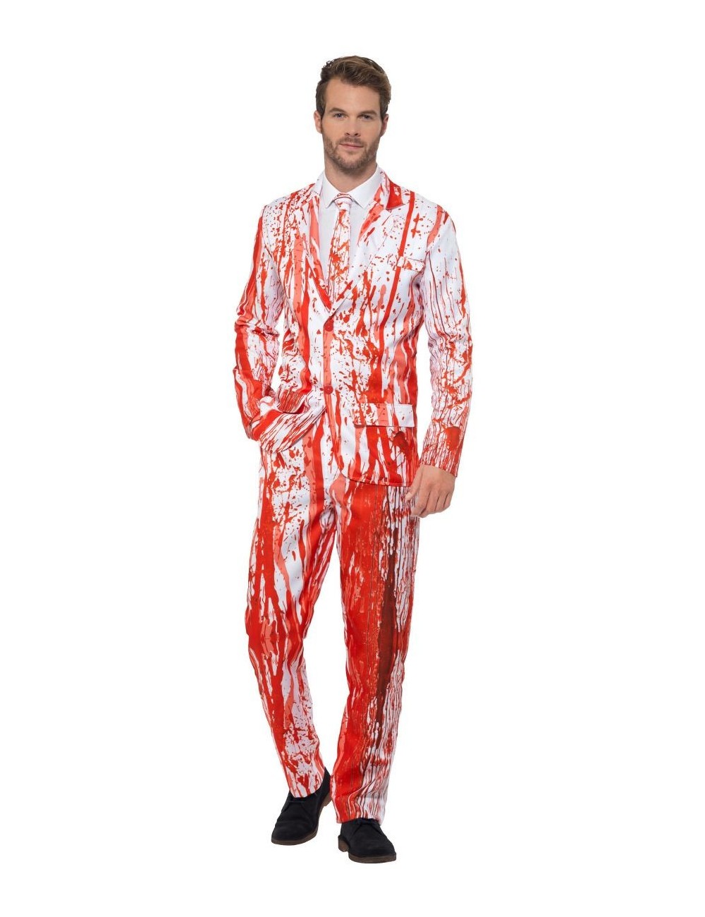 Costume homme 3 pièces blanc tache de sang
