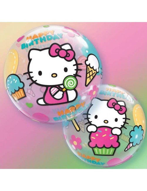 Ballon Bubble Happy Birthday Kitty