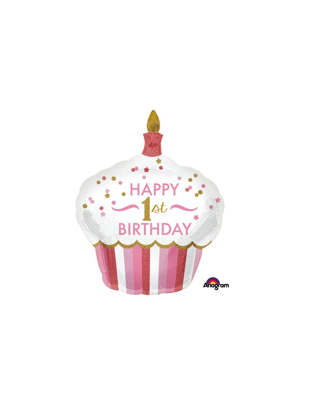 Ballon Cupcake "Happy 1st Birthday" rose