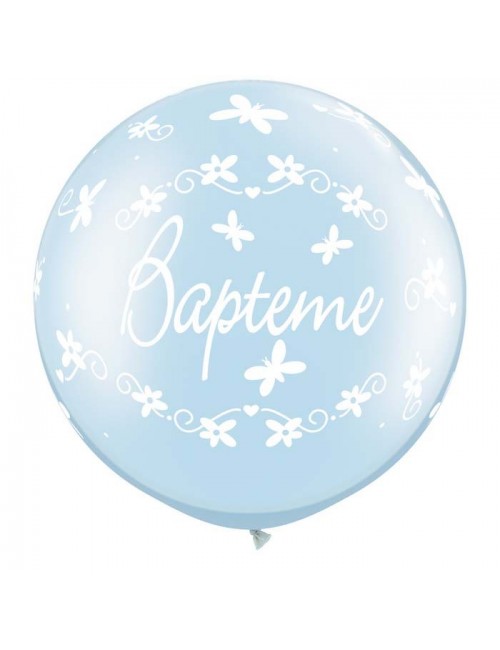 Ballon Latex "Baptême" Bleu...