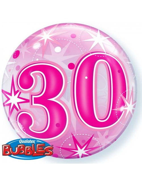 Ballon bubble rose anniversaire