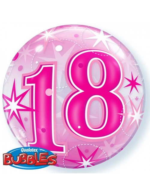 Ballon bubble rose anniversaire